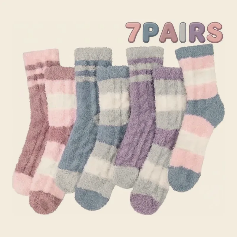 Loritta Fuzzy Socks, 7 pairs