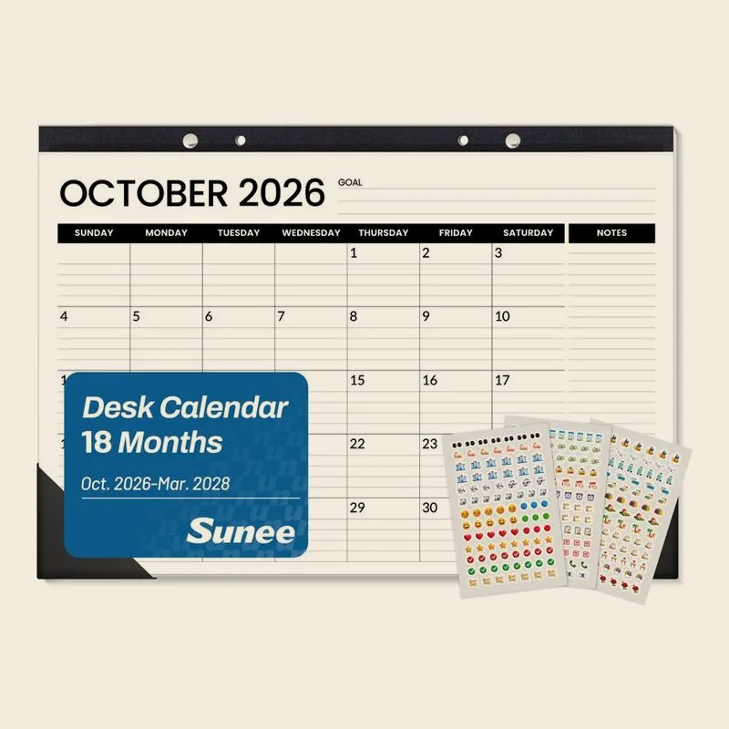 SUNEE 18-Month Desk Pad Calendar, Oct 2026–Mar 2028