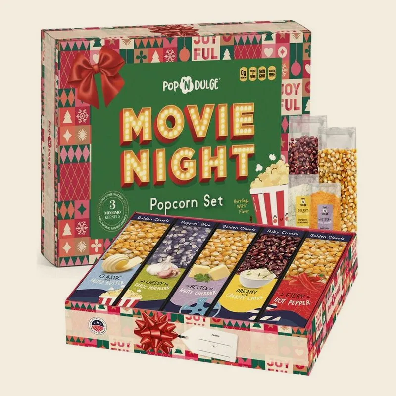 Christmas Movie Night Gourmet Popcorn Gift Set (Pop ’N Dulge)