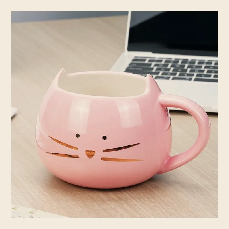 EPFamily Pink Cat Mug with a hidden 3D kitty inside