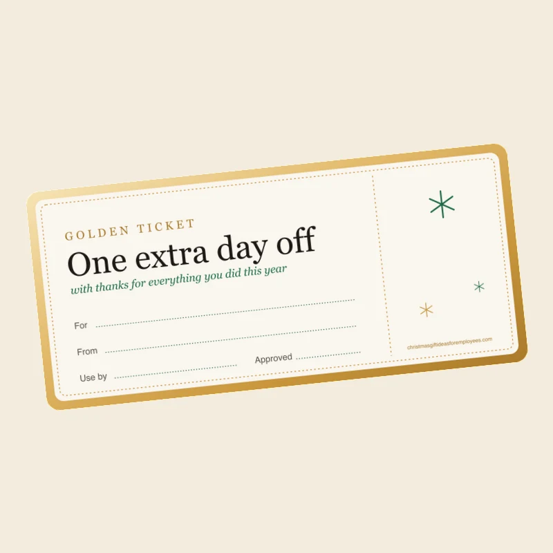 A day off, with a printed ticket